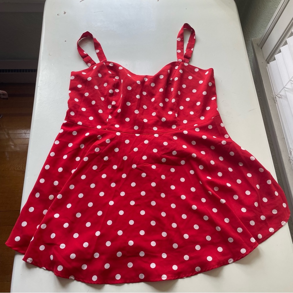 Sugar Thrillz Red & White polka dot dress